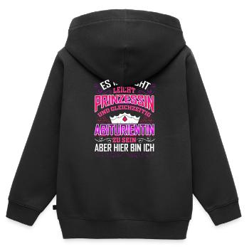 Abiturientin Abschluss Geschenk Prinzessin Abitur - Kinder Premium Organic Zip Hoodie - Schwarz - Hinten - AI Model Kid Male (0cm)