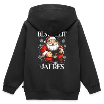 WEIHNACHTEN BESTE ZEIT DES JAHRES GAMER GAMING - Kinder Premium Organic Zip Hoodie - Schwarz - Hinten - AI Model Kid Male (0cm)