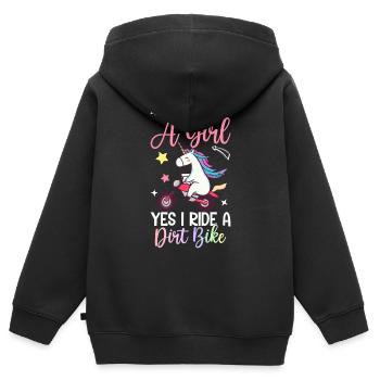 Dirt Bikerin - Kinder Premium Organic Zip Hoodie - Schwarz - Hinten - AI Model Kid Male (0cm)