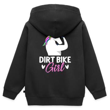 Dirt Bikerin - Kinder Premium Organic Zip Hoodie - Schwarz - Hinten - AI Model Kid Male (0cm)