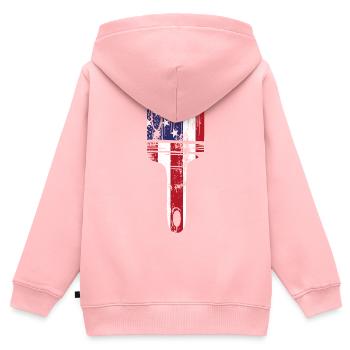 Peintre en bâtiment Décorateur Peinture - Sweat Premium à capuche zippé enfant bio - rose - Dos - AI Model Kid Female (0cm)