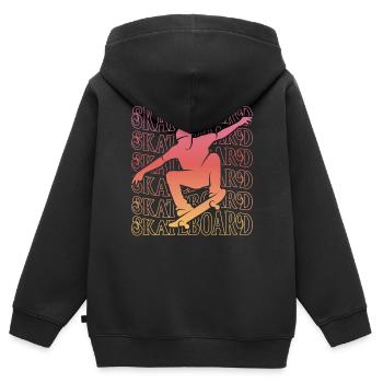 Skateboarder Girl Skater Mädchen Skateboard Damen - Kinder Premium Organic Zip Hoodie - Schwarz - Hinten - AI Model Kid Male (0cm)