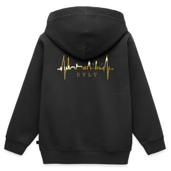 Sylt Skyline Battement de cœur de la mer du Nord Frise du Nord Sylter - Sweat Premium à capuche zippé enfant bio - noir - Dos - AI Model Kid Male (0cm)