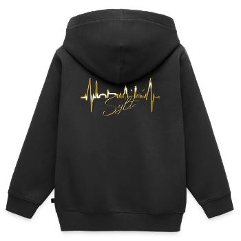 Sylt Skyline Battement de cœur de la mer du Nord Frise du Nord Sylter - Sweat Premium à capuche zippé enfant bio - noir - Dos - AI Model Kid Male (0cm)