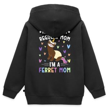 Amante de furet - Sweat Premium à capuche zippé enfant bio - noir - Dos - AI Model Kid Male (0cm)