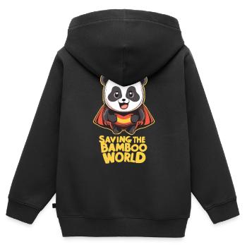 Panda as a superhero - Kids Premium Organic Zip-up Hoodie - black - Back - AI Model Kid Male (0cm)