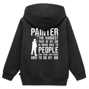 House Painter Decorator Painter - Kinder Premium Organic Zip Hoodie - Schwarz - Hinten - AI Model Kid Male (0cm)