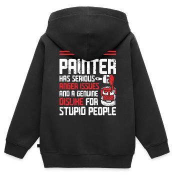 House Painter Decorator This - Kinder Premium Organic Zip Hoodie - Schwarz - Hinten - AI Model Kid Male (0cm)
