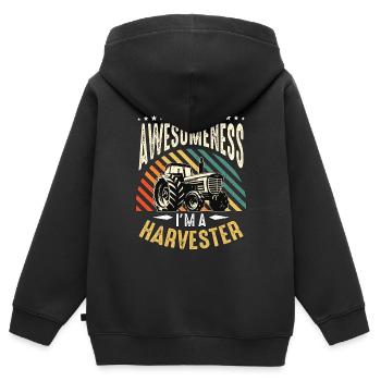 Harvester Pardon My Awesomeness Tractor Operator - Kinder Premium Organic Zip Hoodie - Schwarz - Hinten - AI Model Kid Male (0cm)