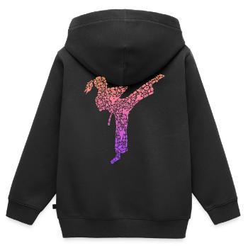 Karate Girl Martial Artist Kids Taekwondo Girl - Kids Premium Organic Zip-up Hoodie - black - Back - AI Model Kid Male (0cm)