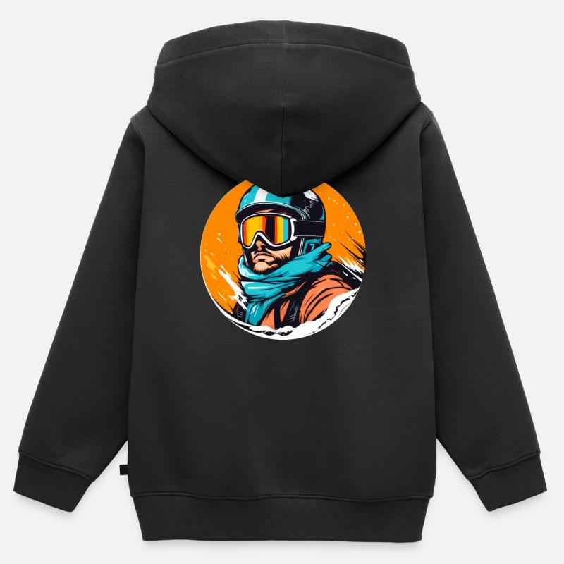 Snowboarden oder Skifahren und dann Après-Ski - Kinder Premium Organic Zip Hoodie - Schwarz
