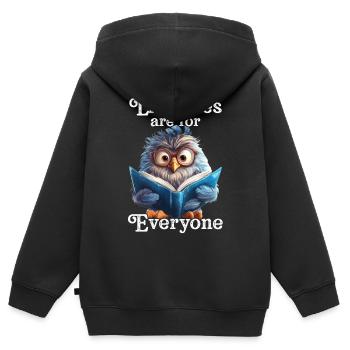 Bibliotheken Sind Für Alle Da Bibliothekar - Kinder Premium Organic Zip Hoodie - Schwarz - Hinten - AI Model Kid Male (0cm)