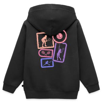 Tennis Spieler Damen Tennisspieler Mädchen - Kinder Premium Organic Zip Hoodie - Schwarz - Hinten - AI Model Kid Male (0cm)