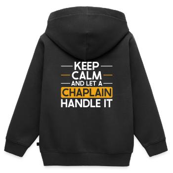 Kaplan Kleriker Pfarrer - Kinder Premium Organic Zip Hoodie - Schwarz - Hinten - AI Model Kid Male (0cm)