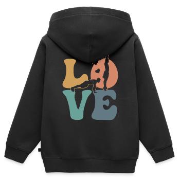 Burpees Workout Gym - Sweat Premium à capuche zippé enfant bio - noir - Dos - AI Model Kid Male (0cm)