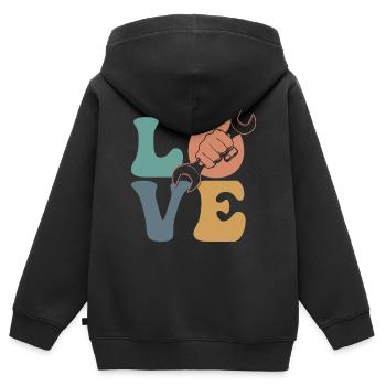 Automechaniker Automechanikerin Automechaniker - Kinder Premium Organic Zip Hoodie - Schwarz - Hinten - AI Model Kid Male (0cm)