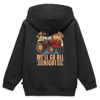 Moissonneuse-batteuse si l’opérateur de tracteur de l’humidité est le bon - Sweat Premium à capuche zippé enfant bio - noir - Dos - AI Model Kid Male (0cm)