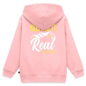 Immobilienmakler Haus Verkäufer - Kinder Premium Organic Zip Hoodie - Rosa - Hinten - AI Model Kid Female (0cm)