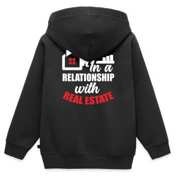 Immobilienmakler Hobby Berufung - Kinder Premium Organic Zip Hoodie - Schwarz - Hinten - AI Model Kid Male (0cm)