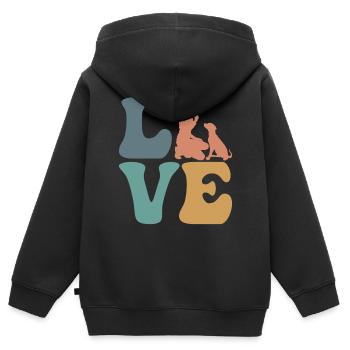 Hundetrainer Hundetraining - Kinder Premium Organic Zip Hoodie - Schwarz - Hinten - AI Model Kid Male (0cm)