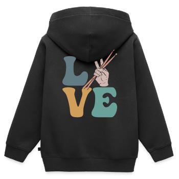 Trommler Trommeln Trommeln - Kinder Premium Organic Zip Hoodie - Schwarz - Hinten - AI Model Kid Male (0cm)