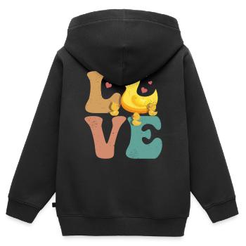 Canards Canetons Ducky - Sweat Premium à capuche zippé enfant bio - noir - Dos - AI Model Kid Male (0cm)