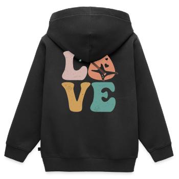 E-Gitarre Elektronische Gitarre Gitarrist - Kinder Premium Organic Zip Hoodie - Schwarz - Hinten - AI Model Kid Male (0cm)