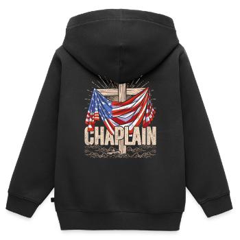 Kaplan Kleriker Pfarrer - Kinder Premium Organic Zip Hoodie - Schwarz - Hinten - AI Model Kid Male (0cm)