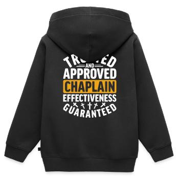 Pfarrer Kaplan Kleriker - Kinder Premium Organic Zip Hoodie - Schwarz - Hinten - AI Model Kid Male (0cm)