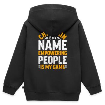 Kaplan Kleriker Pfarrer - Kinder Premium Organic Zip Hoodie - Schwarz - Hinten - AI Model Kid Male (0cm)