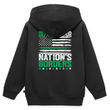 Gardes-frontières Gardes-frontières Douanes - Sweat Premium à capuche zippé enfant bio - noir - Dos - AI Model Kid Male (0cm)