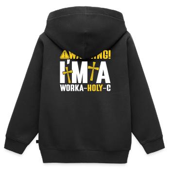 Kaplan Kleriker Pfarrer - Kinder Premium Organic Zip Hoodie - Schwarz - Hinten - AI Model Kid Male (0cm)