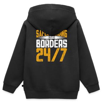 Gardes-frontières Gardes-frontières Douanes - Sweat Premium à capuche zippé enfant bio - noir - Dos - AI Model Kid Male (0cm)