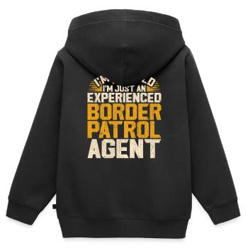 Gardes-frontières Gardes-frontières Douanes - Sweat Premium à capuche zippé enfant bio - noir - Dos - AI Model Kid Male (0cm)