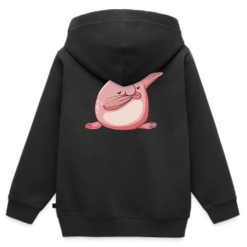 Kawaii Tupfender Klecksfisch - Kinder Premium Organic Zip Hoodie - Schwarz - Hinten - AI Model Kid Male (0cm)