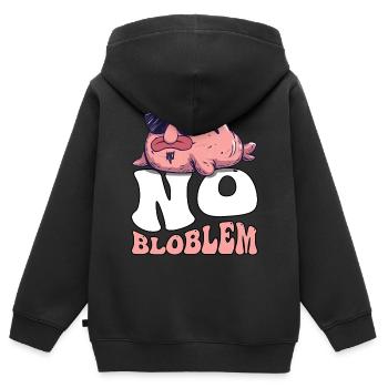 Groovy Blobfish - Sweat Premium à capuche zippé enfant bio - noir - Dos - AI Model Kid Male (0cm)