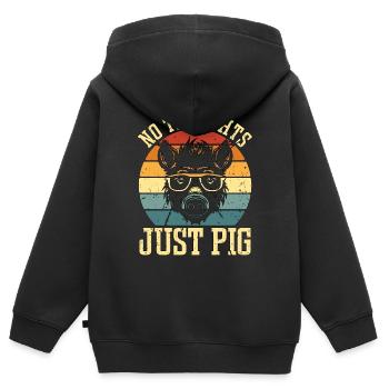L’élevage porcin Pas de pensées, juste l’élevage porcin - Sweat Premium à capuche zippé enfant bio - noir - Dos - AI Model Kid Male (0cm)