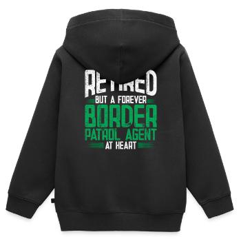 Gardes-frontières Gardes-frontières Douanes - Sweat Premium à capuche zippé enfant bio - noir - Dos - AI Model Kid Male (0cm)