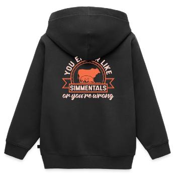 Éleveur de bétail Vous aimez soit Éleveur de bétail - Sweat Premium à capuche zippé enfant bio - noir - Dos - AI Model Kid Male (0cm)