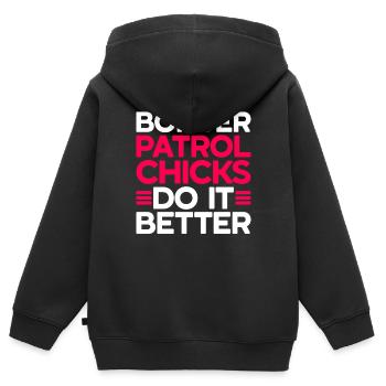 Gardes-frontières Gardes-frontières Douanes - Sweat Premium à capuche zippé enfant bio - noir - Dos - AI Model Kid Male (0cm)