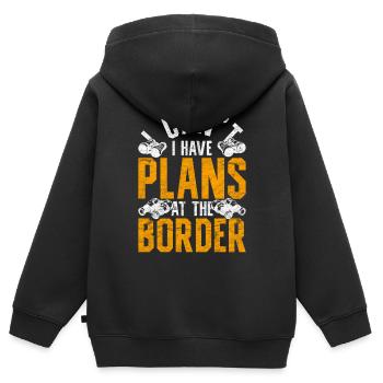 Gardes-frontières Gardes-frontières Douanes - Sweat Premium à capuche zippé enfant bio - noir - Dos - AI Model Kid Male (0cm)