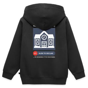 Schulanrufvermeidung Humorvolles Voicemail-design - Kinder Premium Organic Zip Hoodie - Schwarz - Hinten - AI Model Kid Male (0cm)