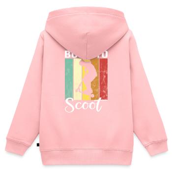 Born to Scoot Stuntscooter Trickscooter Roller - Kinder Premium Organic Zip Hoodie - Rosa - Hinten - AI Model Kid Female (0cm)