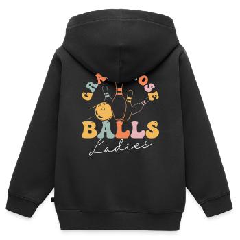 Groovy Bowlingkugeln - Kinder Premium Organic Zip Hoodie - Schwarz - Hinten - AI Model Kid Male (0cm)