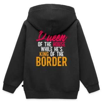 Gardes-frontières Gardes-frontières Douanes - Sweat Premium à capuche zippé enfant bio - noir - Dos - AI Model Kid Male (0cm)