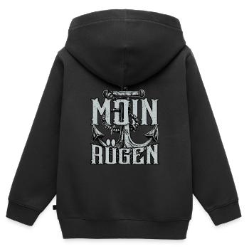 Moin Rügen - Kinder Premium Organic Zip Hoodie - Schwarz - Hinten - AI Model Kid Male (0cm)