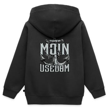 Moin Usedom - Kinder Premium Organic Zip Hoodie - Schwarz - Hinten - AI Model Kid Male (0cm)