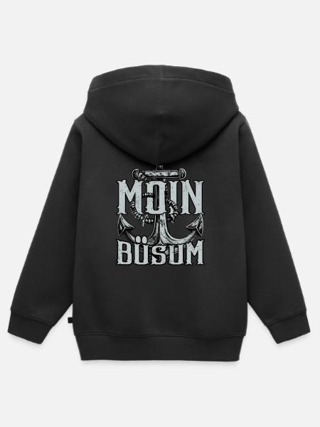 Moin Büsum - Kinder Premium Organic Zip Hoodie - Schwarz