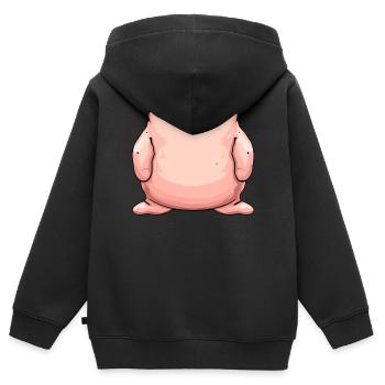 Déguisement Kawaii Blobfish - Sweat Premium à capuche zippé enfant bio - noir - Dos - AI Model Kid Male (0cm)