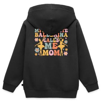 Danseuse de ballet groovy - Sweat Premium à capuche zippé enfant bio - noir - Dos - AI Model Kid Male (0cm)
